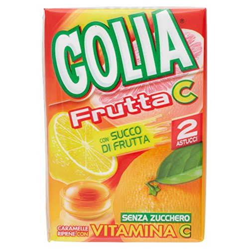 Golia Frutta C Caramelle Ripieni con Vitamina C, Confezione da 2 x 46g