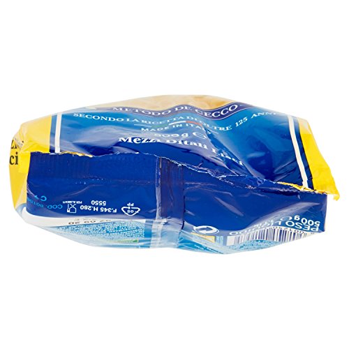 De Cecco - Mezzi Ditali Lisci N 158, Pasta Di Semola Di Grano Duro - 8 pezzi da 500 g [4 kg]