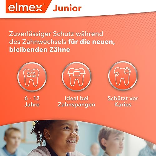 elmex Collutorio Junior 6-12 Anni, 1 Flacone da 400ml I con Fluoruro Amminico I Previene la Sensibilità Dentale e la Carie Radicolare