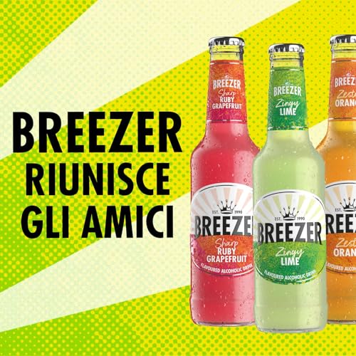 Drink alcolico BREEZER al gusto Lime, vol. 4%, 24 x 27,5 cl / 275 ml, Drink alcolico premiscelato e pronto da bere in bottiglia