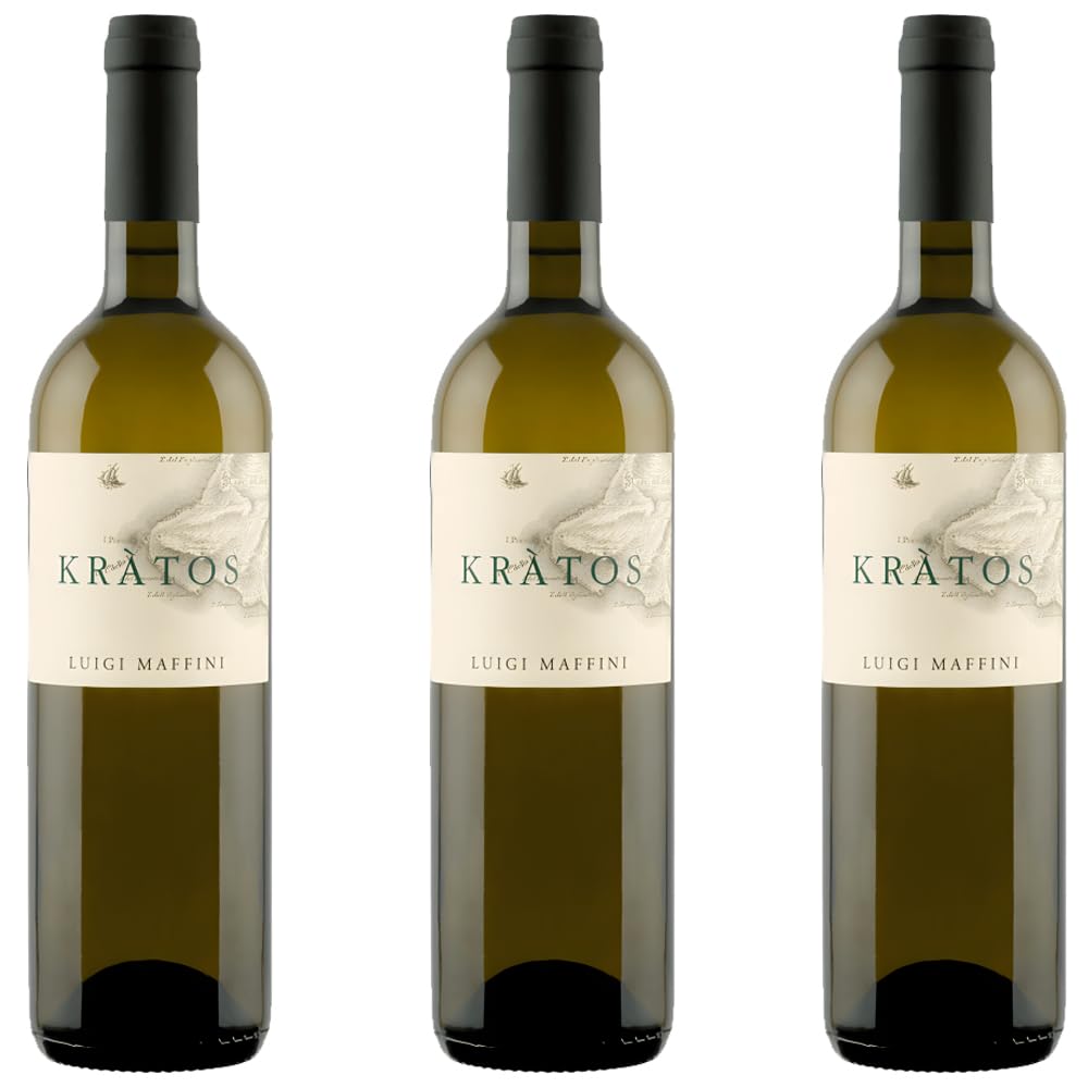 Vino Bianco Fiano Paestum Dop | Kratos Maffini | 3 Bottiglie 75 Cl | Campania | Costa del Cilento
