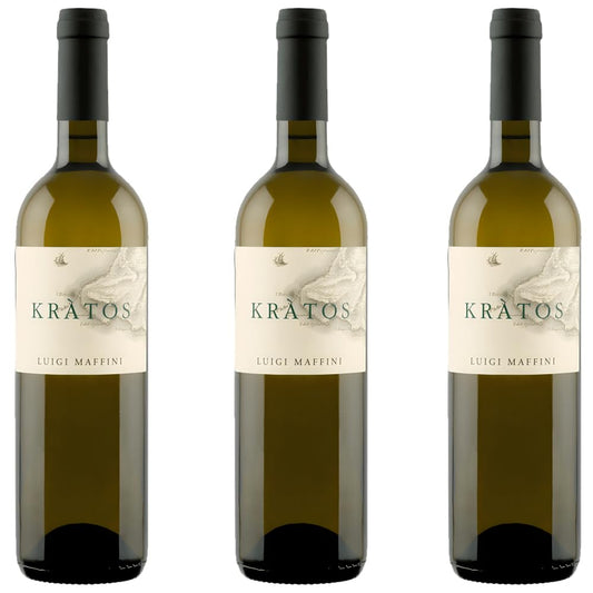 Vino Bianco Fiano Paestum Dop | Kratos Maffini | 3 Bottiglie 75 Cl | Campania | Costa del Cilento