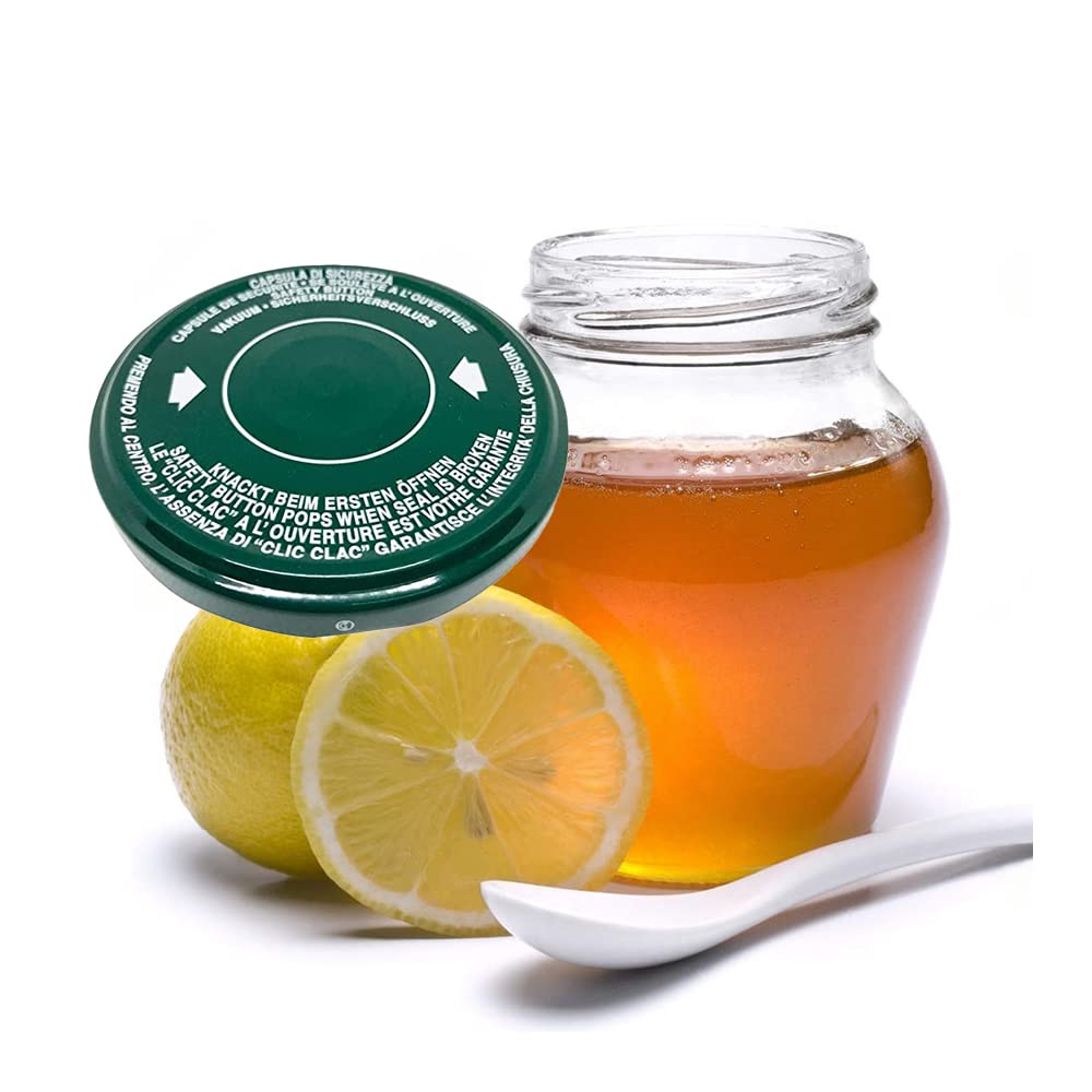 CG94 - Tappi Clic Clac per Vasetti e Barattoli in Vetro | Conservazione Ermetica e Sicura | Resistenti, Riutilizzabili | Adatti per Alimenti, Verde, Vetro, Ø 63mm, Confezione da 100