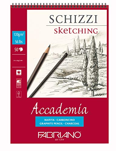 Fabriano accade Esqui BL SPI 50 fogli di carta da disegno A4 21 x 29.7 cm bianco