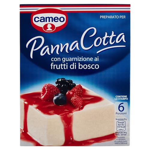 Cameo Preparato per Panna Cotta con Caramellato, Dessert Facile da Preparare, Contiene lo Stampo per la Cottura 1 Busta di Preparato e 1 Busta di Caramellato, Astuccio da 6 Porzioni, 97 g