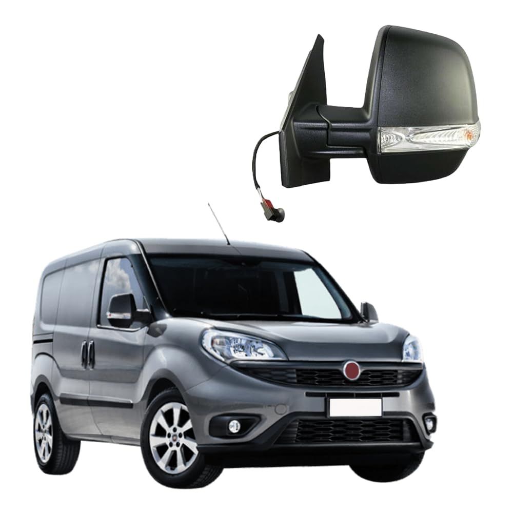 CG94 RETROVISORE ELETT. Term. C/Fan Sinistra [Lato Guida] per Auto: DOBLO' - Calotta Nera - MOD. Cargo 6PIN