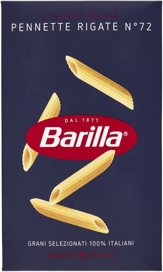 10x Barilla Pennette Rigate Italian Pasta No. 72. 500 g