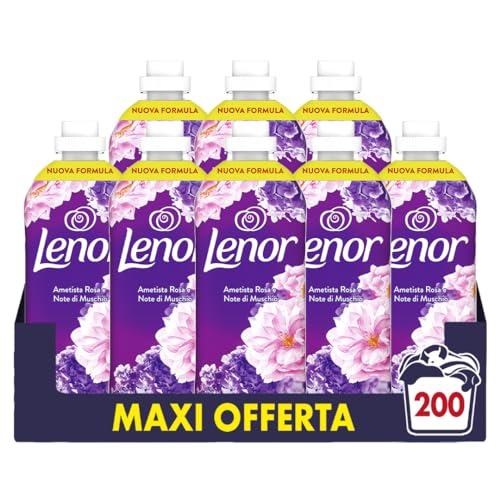 LENOR Ammorbidente Lavatrice Concentrato, 200 Lavaggi (8X525), Ametista Rosa E Note Di Muschio