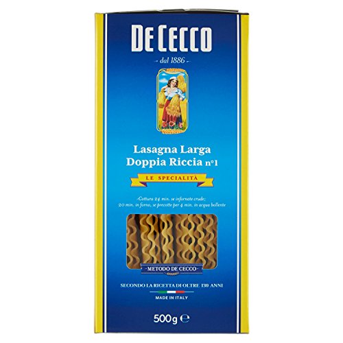 De Cecco Lasagna Semola Riccia - 4 pezzi da 500 g [2 kg]