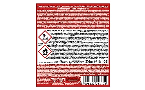 Vape Insetticida, Contro le Cimici e Ragni, Spray ad Azione Rapida, efficace in pochi secondi, 300ml