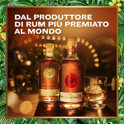 BACARDÍ Reserva 8 Year Old Premium Caribbean Rum, Vol. 40%, 70 cl / 700 ml, pregiato rum invecchiato 8 anni in botti di rovere sotto al sole dei Caraibi