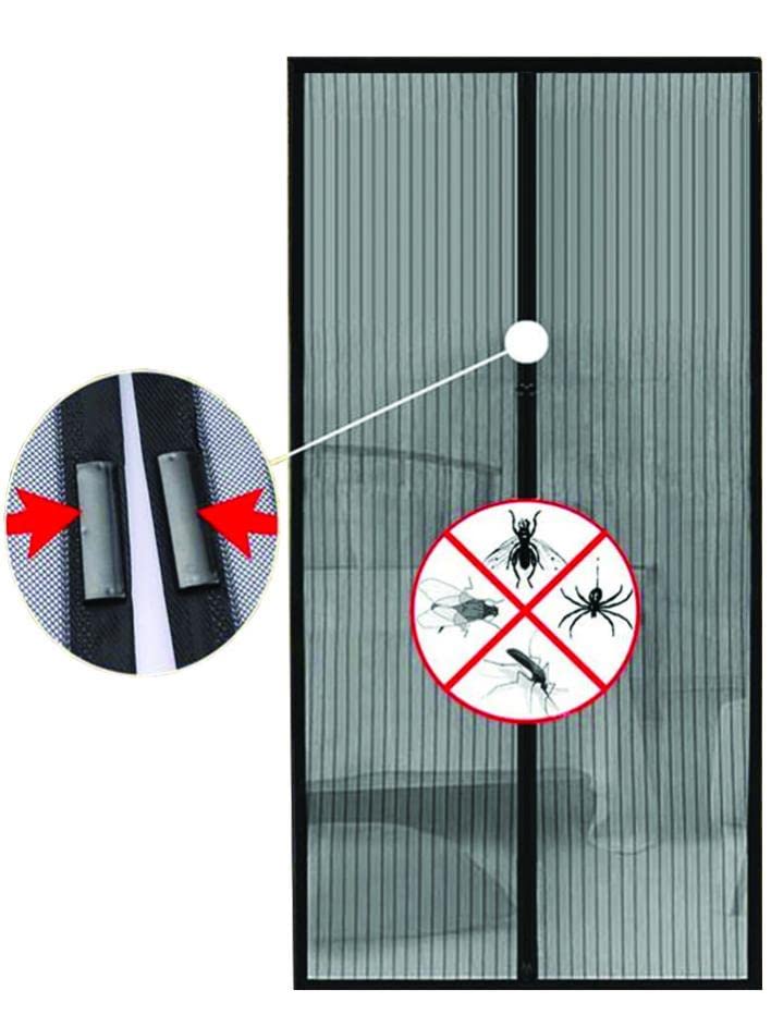 CG94 ZANZARIERA IN POLIESTERE PER PORTE CON MAGNETI cm 120 x 250 - COLORE NERO
