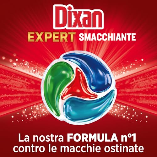Dixan DISCS 4in1 Expert Smacchiante Detersivo Lavatrice (29 Lavaggi), Capsule lavatrice per una pulizia profonda del bucato e freschezza igienica per la lavatrice, Rimuove le macchie da 20°C.