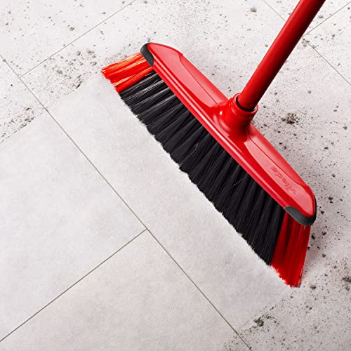 Vileda 3Action Scopa per Interni con 3 Diverse Setole, Rosso - Grigio, 28 x 14 x 4 Cm