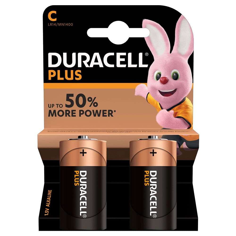 DURACELL PLUS POWER C B2 MEZZA TORCIA MN1400 LR14 R14 HR14 ALKALINA
