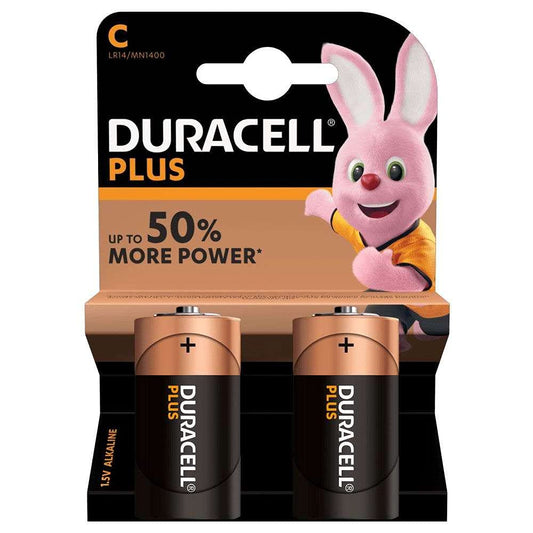 DURACELL PLUS POWER C B2 MEZZA TORCIA MN1400 LR14 R14 HR14 ALKALINA