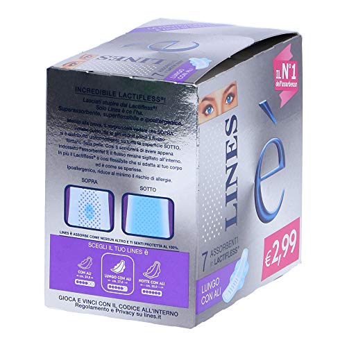 Lines è Assorbenti in Lactifless con Ali, 8 Pezzi