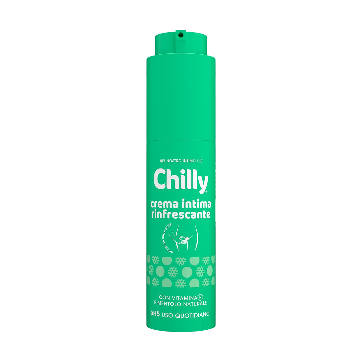 Chilly, Crema Intima Rinfrescante, con Vitamina E e Mentolo Naturale, Effetto Lenitivo e Freschezza Immediata,Texture in Gel Trasparente a Rapido Assorbimento, pH 5, Ideale per Uso Quotidiano, 50 ml