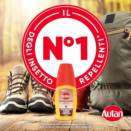 Autan Zecche e Tafani Vapo, Spray Antizecche e antizanzare Comuni, Tigre e Tropicali, Insetto Repellente, 1 Confezione da 100 ml