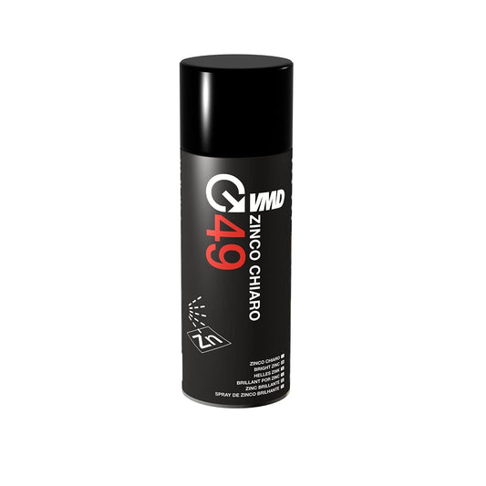 VMD Italia - VMD 49 - Zinco Chiaro Bomboletta Spray, Adatto per Ritocco Professionale di Superfici e Manufatti Zincati, Asciugatura Rapida, Smalto Anti Corrosione, Grigio Chiaro Semi Lucido, 400 ml