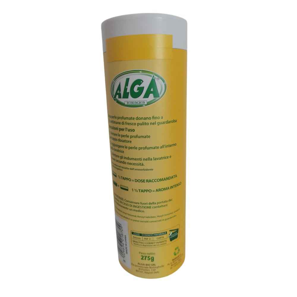 ALGA BIO - Perle Profumate per Bucato Profumo Lavanda, Fragranza Intensa e Duratura fino a 12 Settimane, Vegano, Adatte a Tutti i Tessuti 275g