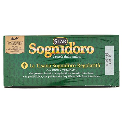 Sognid'Oro - Regolaritã , Tisana Con Inulina - 3 confezioni da 20 filtri [60 filtri]
