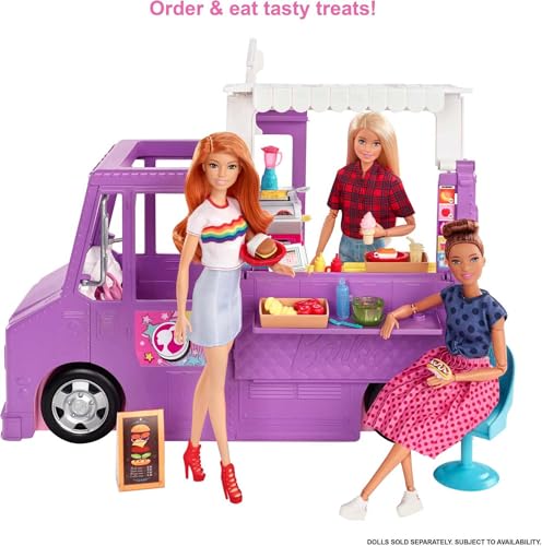 Barbie GMW07 Food Truck Vehicle Playset with 30+ Accessories, Girls Toy from 3 Years