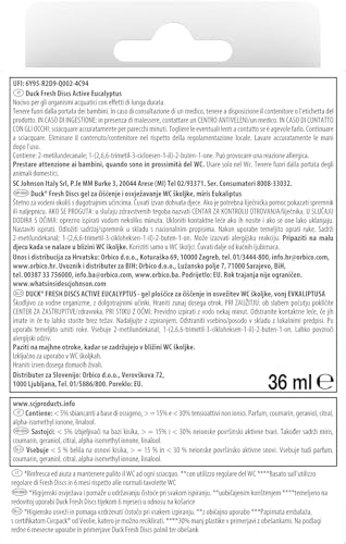 Duck Fresh Discs - Base per Dischi Gel Igienizzanti WC, Fragranza Eucalipto con agenti candeggianti - Confezione da 1 Applicatore e 6 Dischetti