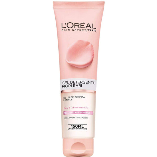 L'Oréal Paris Gel Detergente Fiori Rari, Deterge e Idrata la Pelle, per Pelli Secche e Sensibili,