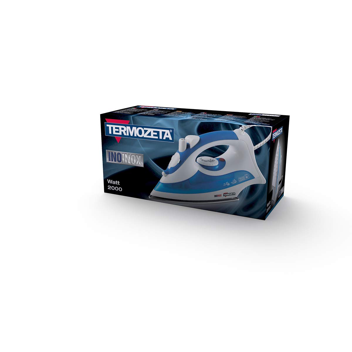 Termozeta 73467 INO Inox Mix Grigio, 2000 W, 0.2 Litri, Acciaio Inossidabile, Bianco/Blu