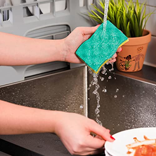 Vileda Glitzi Always Clean 2 Spugne Abrasive, Giallo/Verde