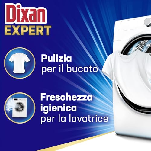 Dixan Liquido Expert Smacchiante Detersivo Lavatrice (17 Lavaggi), Detersivo liquido lavatrice per una pulizia profonda del bucato e freschezza igienica per la lavatrice, Rimuove le macchie da 20°C.