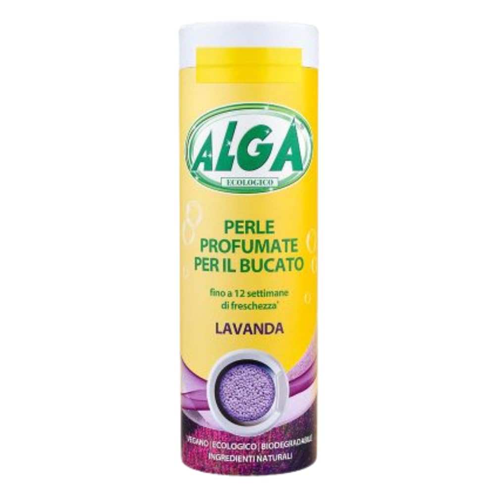 ALGA BIO - Perle Profumate per Bucato Profumo Lavanda, Fragranza Intensa e Duratura fino a 12 Settimane, Vegano, Adatte a Tutti i Tessuti 275g