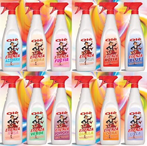Olè ESSENZA BIANCA GIALLA FUXIA PROFUMATA SPRAY DESODORIZZANTE DETERGENTE ANTISTATICO 12 PZ DA 750 ML (FUXIA)