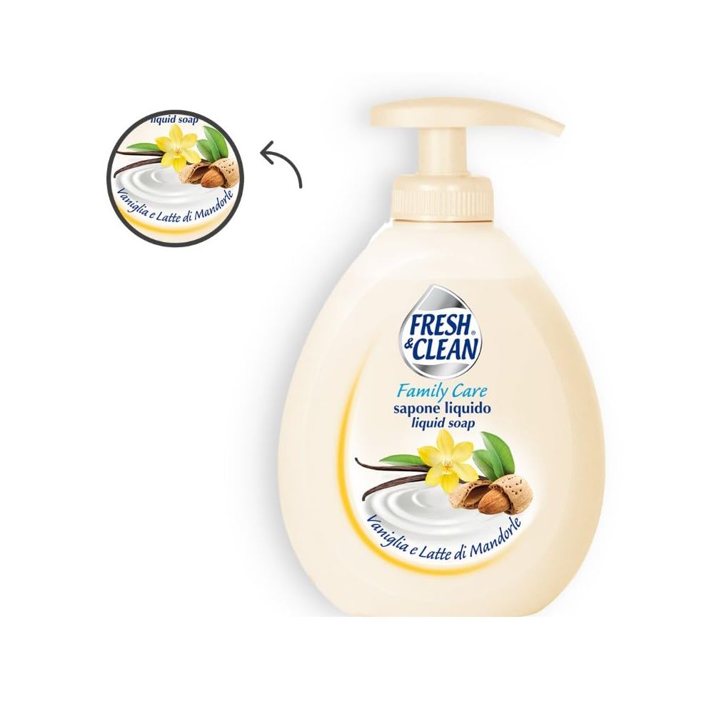 Sconosciuto Fresh & Clean Sapone Liquido Vaniglia/mandorle 300 ml, SAPLIQU1FRC3VAN