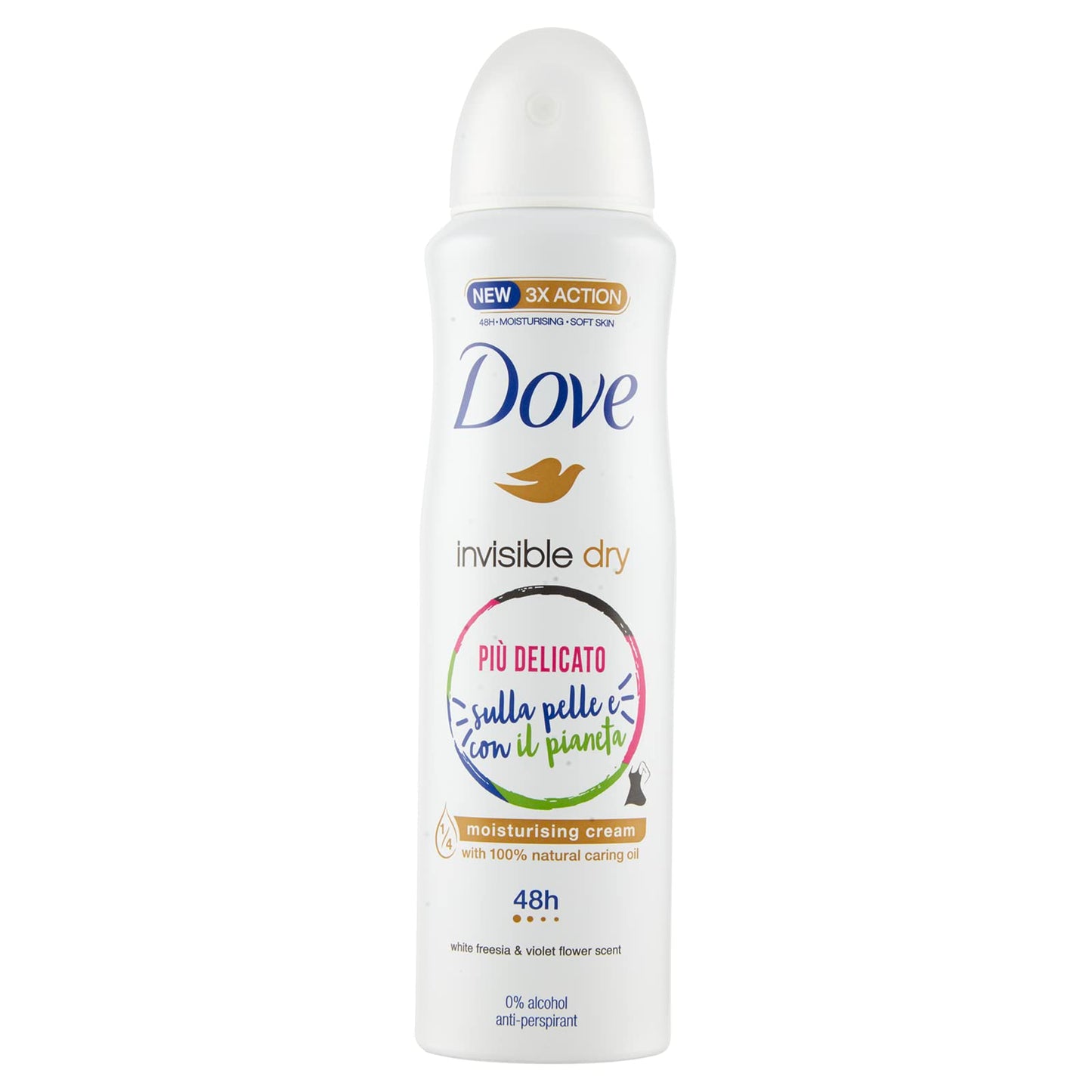 Dove, Deodorante Spray Invisible Dry, con Crema Idratante e Oli Naturali, Antitraspirante, Senza Alcool, Zero Macchie, Pelle Asciutta Fino a 48 Ore, Deodorante Uomo e Donna, 6 Pezzi da 150 ml