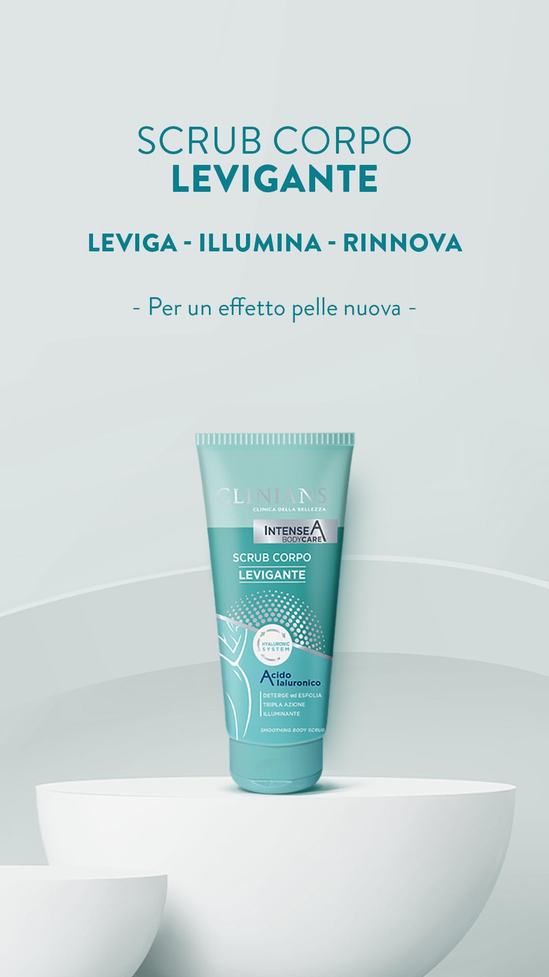 CLINIANS | Intense A Scrub Corpo Levigante, Dermatologicamente Testato, Made in Italy, 200 ml