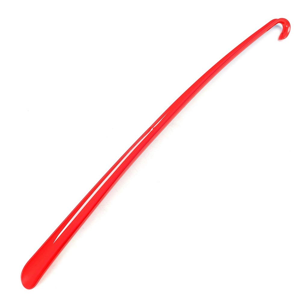Calzascarpe Tronchetto per Scarpe con Manico Lungo con Disegno Calzascarpe Lungo con Gancio per Uomo, Donna, Bambino, Stivali e Tutte Le Scarp (Colore : Rosso, Dimensione : 82cm)