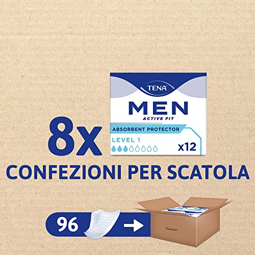 TENA MEN, Pacco Scorta Mensile - Protezioni assorbenti specifici per perdite urinarie maschili, discreti e confortevoli