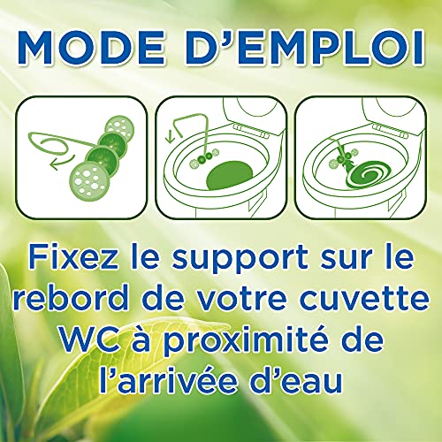 Bref WC Power Activ' Menthe Eucalipto - 1 blocco per WC (50 g) - Prodotto detergente per WC, anticalcare in schiuma detergente