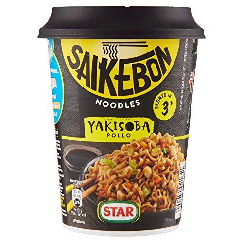 Star Saikebon Noodles Istantanei di Farina di Frumento, Condimento di Salsa di Soia, Verdure e Carne di Pollo, 93g