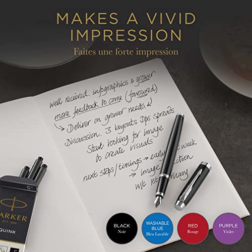 PARKER Quink Ricariche per Penne Stilografiche, Cartucce Lunghe