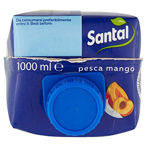 Santal - Plus, Bevanda Analcolica, Pesca e Mango - 12 pezzi da 1 l [12 l]