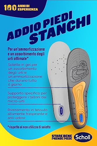 Scholl Solette Gel Activ Work, Solette da Lavoro per Donna con Tecnologia Antiodore, Azione Ammortizzante e Anti Urti, Confezione da 1 Paio