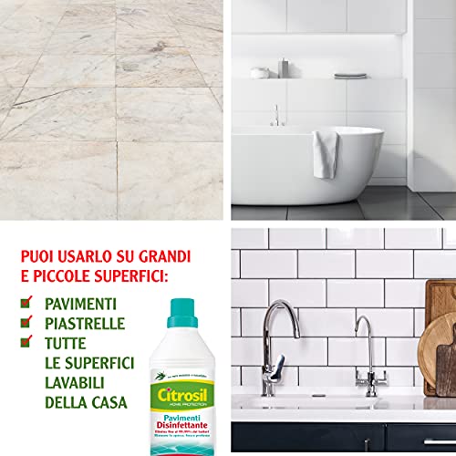 Citrosil Home Protection - Detergente Liquido Pulisci Pavimenti Disinfettante con Vere Essenze di Limone, 900 ml