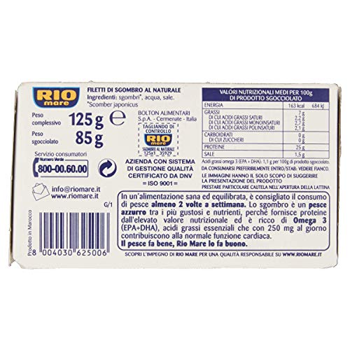 Rio mare - Filetti di Sgombro, al naturale - 125 g parent