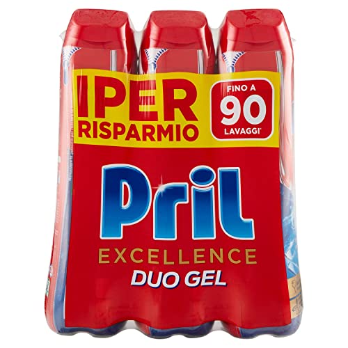 Pril Excellence Duo Gel Detersivo Lavastoviglie Azione Anti Odore con Aceto