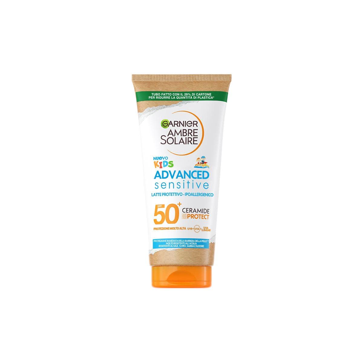 Garnier Ambre Solaire Advanced Sensitive Kids Ceramide Protect Latte Protettivo SPF50+, 175 ml