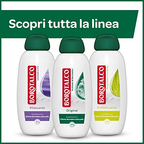 Borotalco Bagnodoccia Rinfrescante Muschio Bianco, Bagnoschiuma Corpo, Formula Rinfrescante, Freschezza Avvolgente, Effetto Borotalco sulla Pelle, Dermatologicamente Testato, Flacone da 600 ml