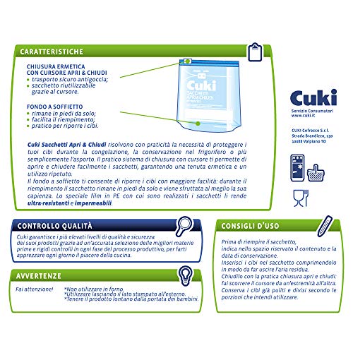 Cuki Sacchetti Apri e Chiudi Ermetici Picooli